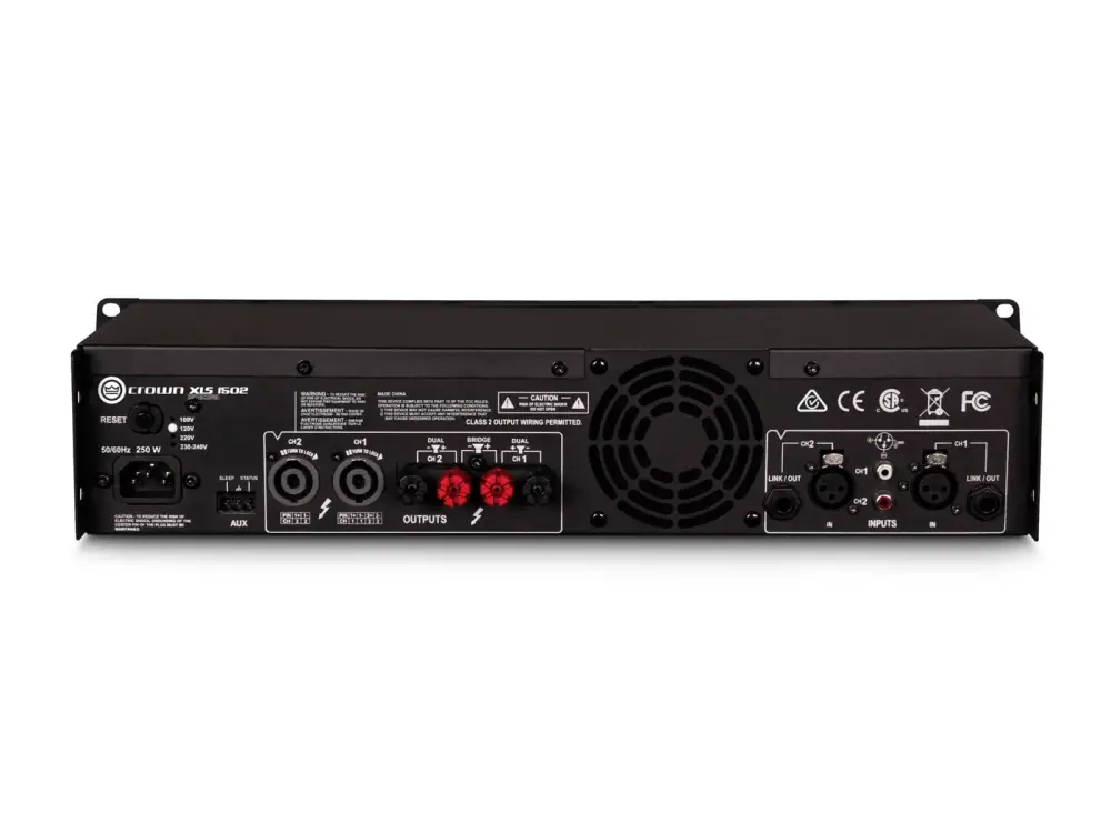 Crown XLS 1502 - back panel