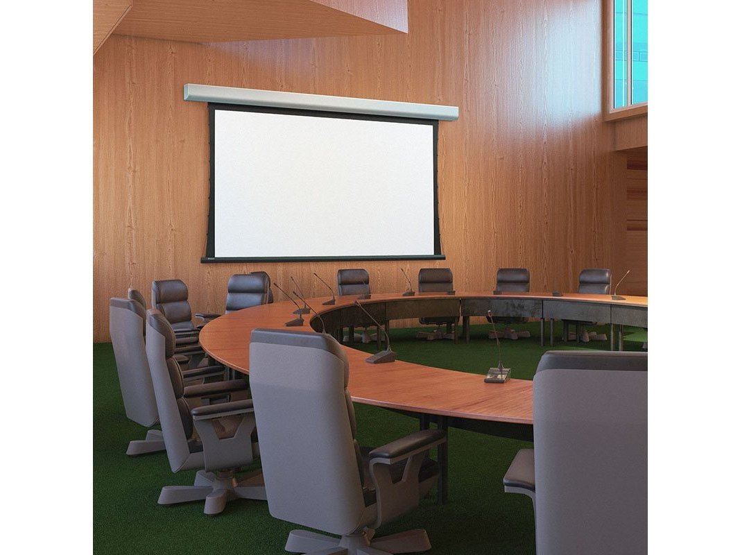 Draper Acumen Recharge V projection screen installed in a conference room