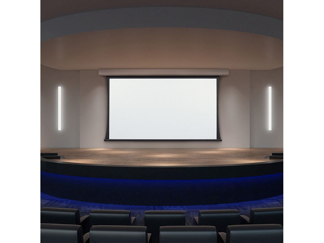 Draper Acumen XL V projection screen installed in a lecture hall