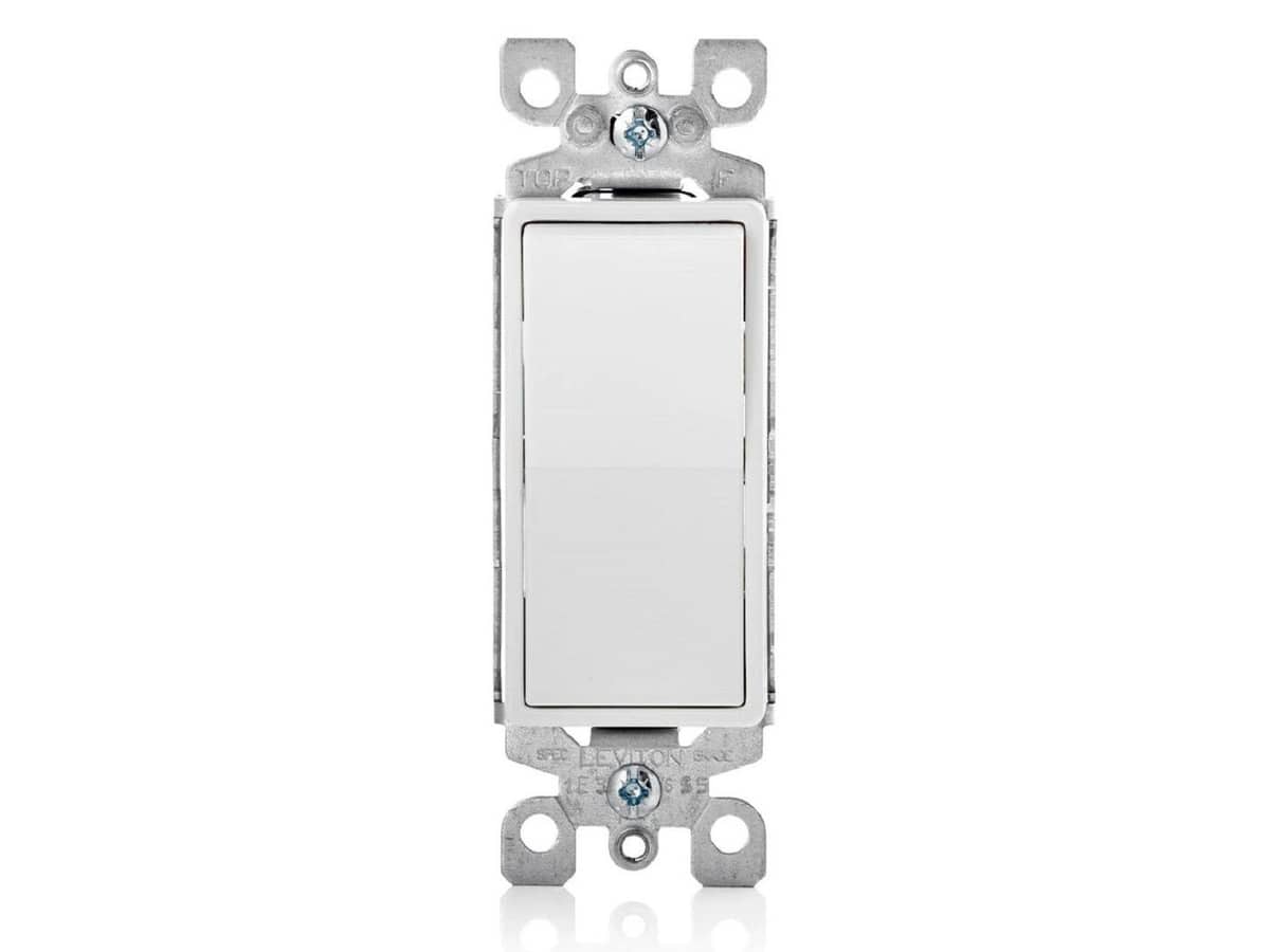 Leviton 5601-2W Decora Rocker Single-Pole AC Quiet Switch - White