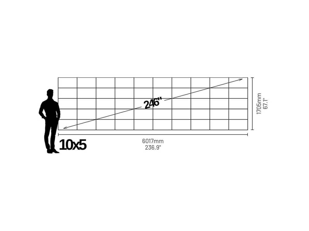 LP3100509S Phase 3840 246" 32:9 Ultrawide Video Wall (0.9mm) - size and dimensions diagram