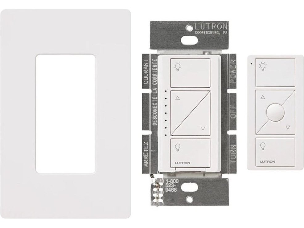 Lutron P-PKG1W-WH Caseta White Wireless Smart Lighting Dimmer Switch and Remote Kit