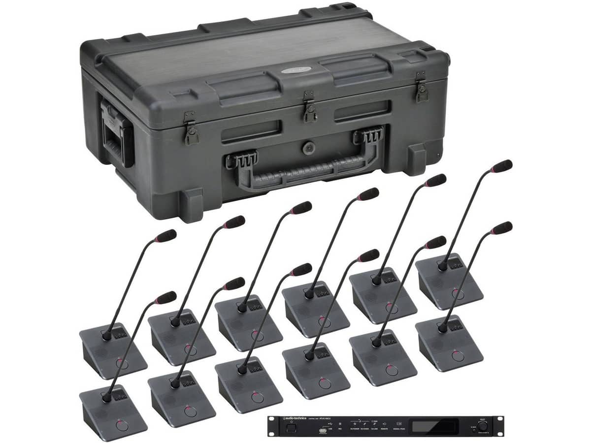 Audio-Technica ATUC-50 12 Person Portable Digital Discussion System with Built-in WAV and MP3 Recorder