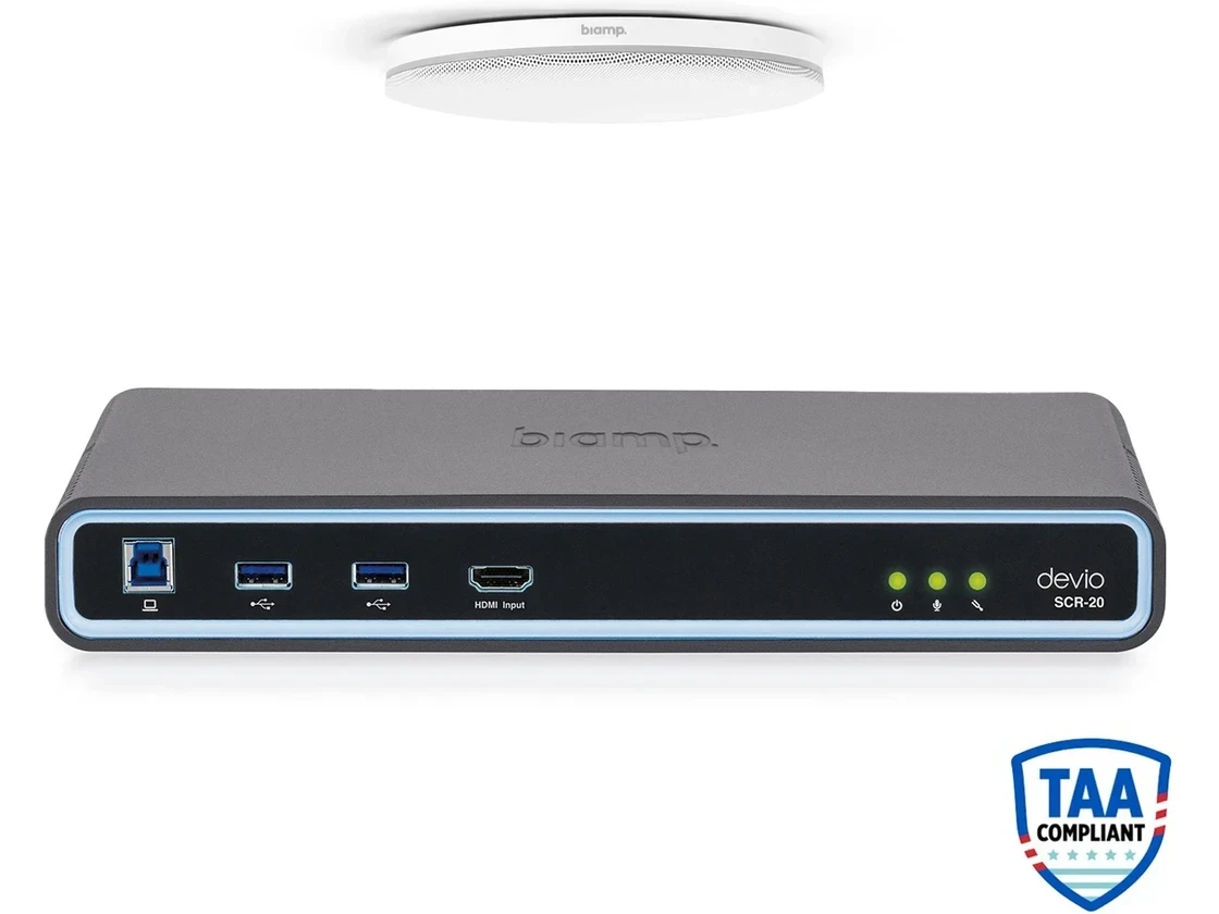 Biamp Devio SCR-20CX Web-Based Conferencing Hub with Ceiling Microphone - White