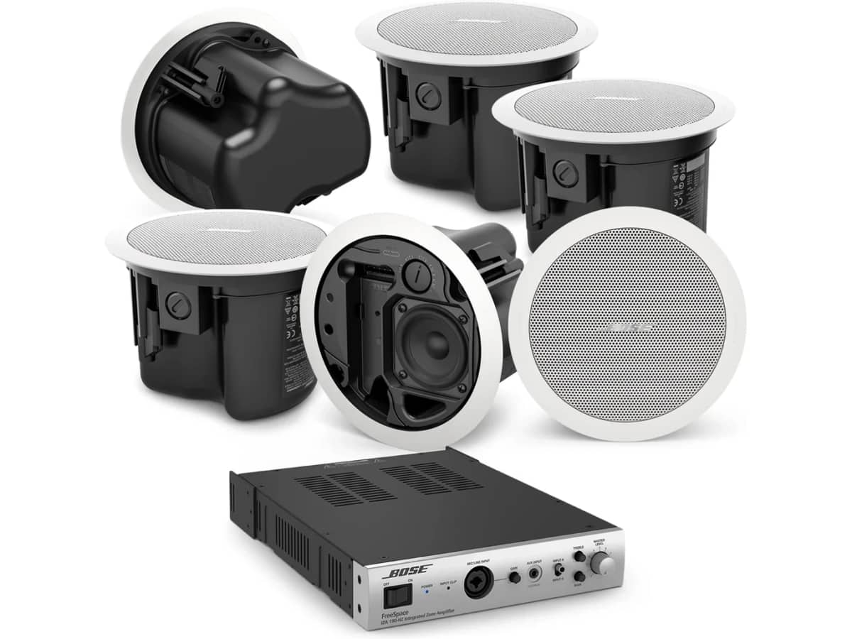 Bose Professional AudioPack Pro C6 with 6 FreeSpace FS2C White In-Ceiling Speakers and IZA 190-HZ Integrated Zone Amplifier