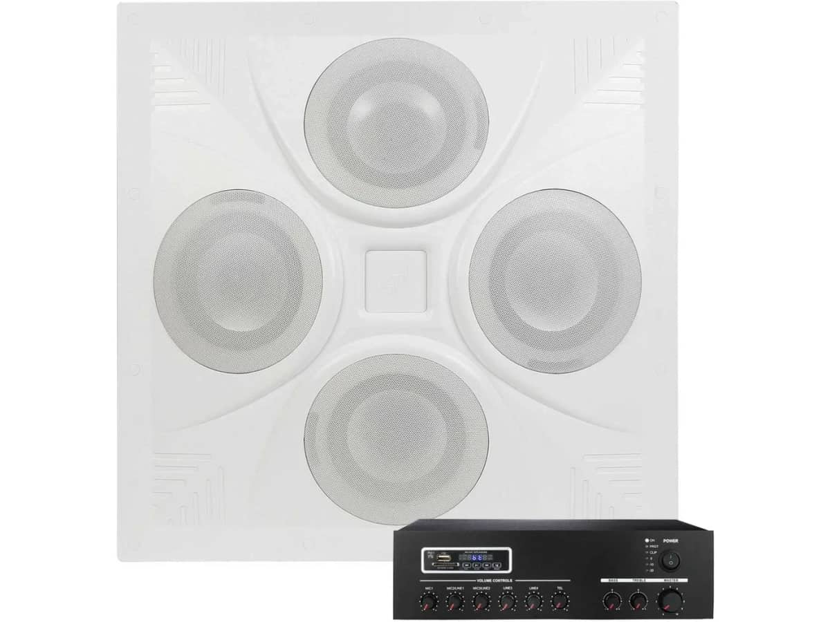 Classroom Sound System with SD4 Ceiling Speaker Array and MA30BT Bluetooth Mixer Amplifier