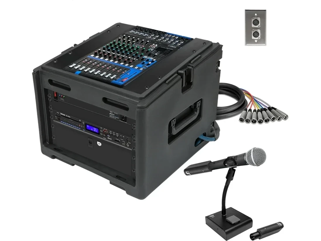 Tabletop Sports Announcer Portable PA Sound System Compact Rack Rig Package
