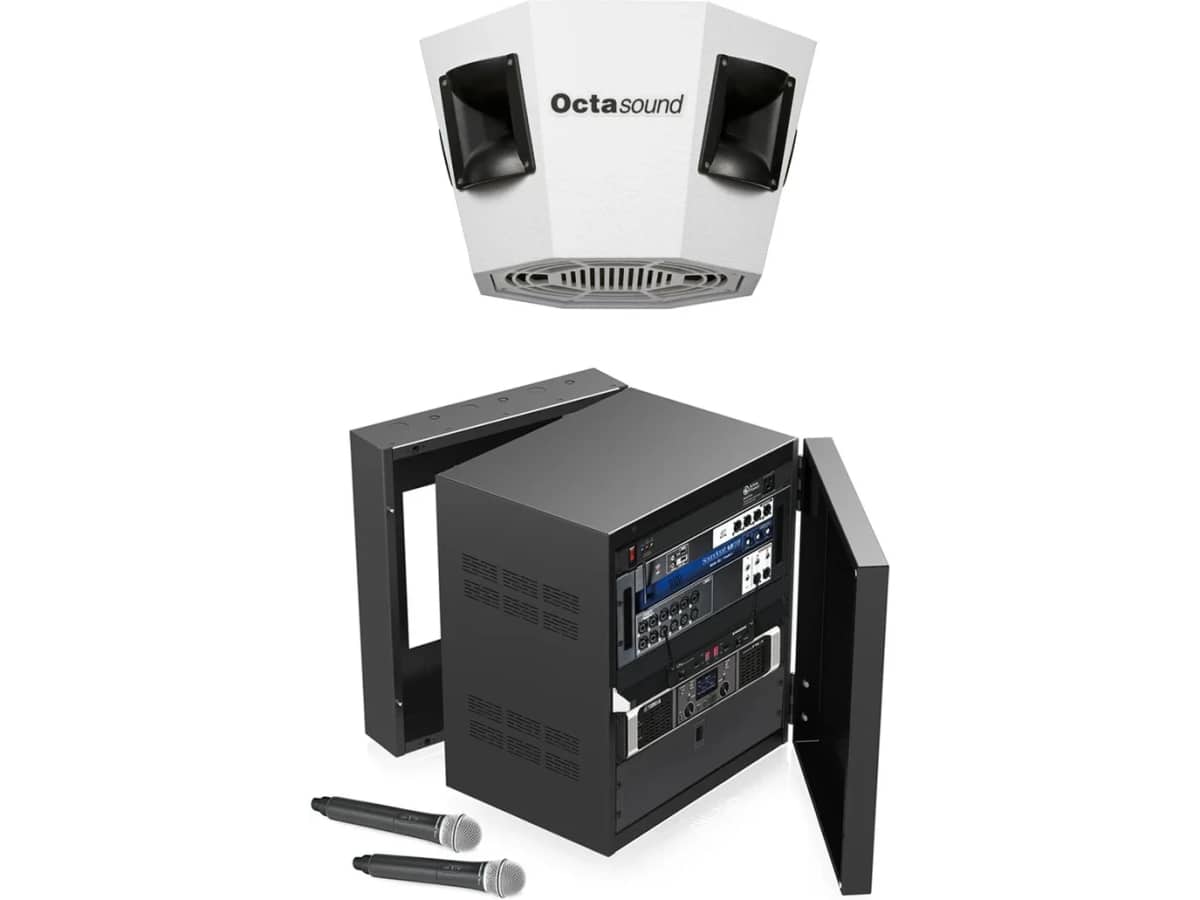 Gymnasium Sound System with Octasound SP820A Central Speaker and Soundcraft Ui16 Remote Controlled Digital Mixer