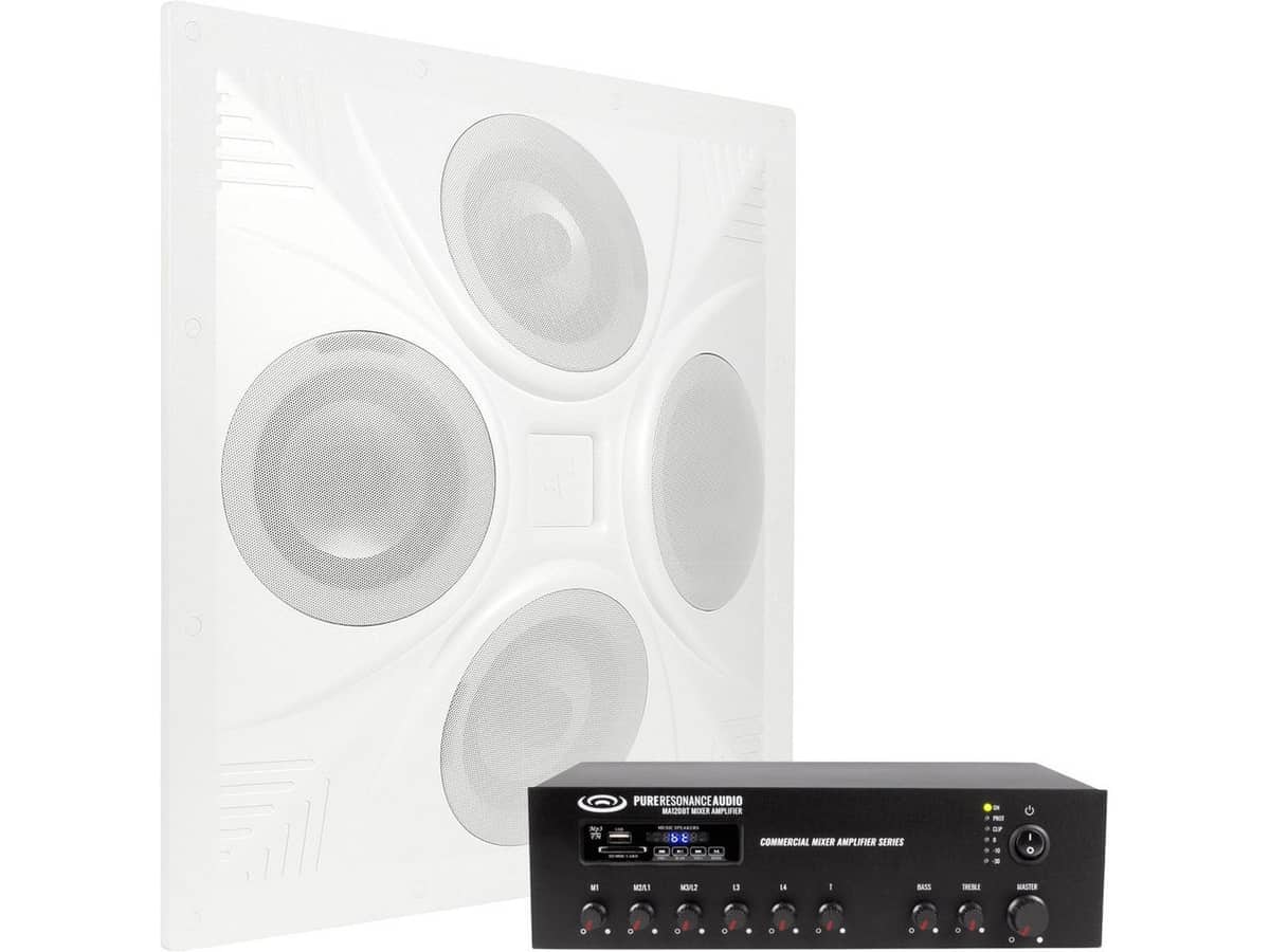 Church Foyer Sound System with a SD4 Ceiling Speaker Array and MA120BT Bluetooth Mixer Amplifier