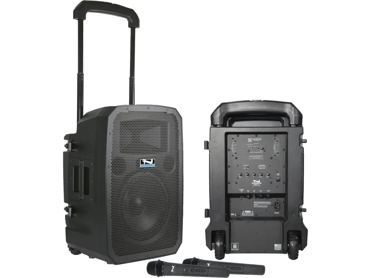 Public Address Sound System with Two Anchor Audio Liberty 3 Pro Portable Battery Powered PA Systems with Bluetooth, AnchorLink, AnchorFlex, and Two Wireless Handheld Microphones