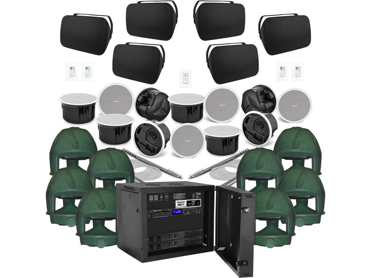 Bose Restaurant Sound System with Multi-Zone Background Music and Paging for Indoor and Outdoor Coverage (15,000 SF)