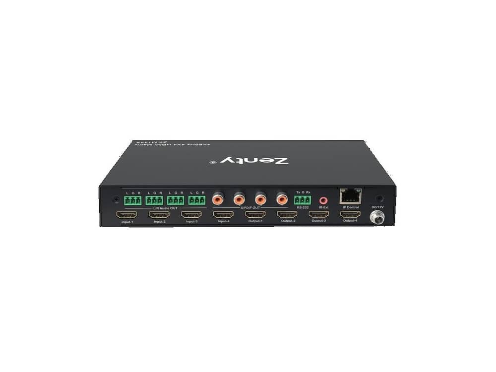 Zenty ZT-MT44A matrix switcher rear panel
